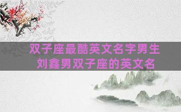 双子座最酷英文名字男生 刘鑫男双子座的英文名